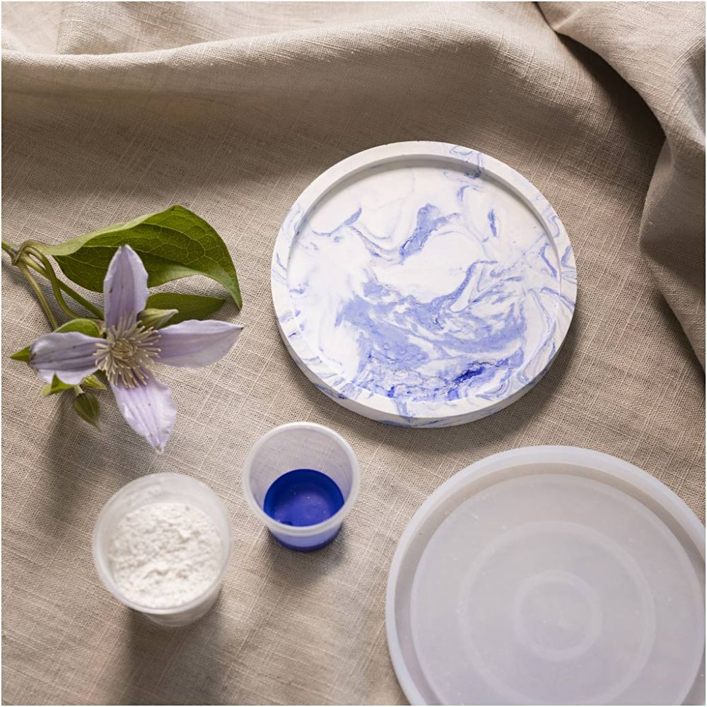 Hobbyset Hars Gieten | Rond Dienblad met Marmereffect Maken Hobbyset Hars Gieten | Rond Dienblad met Marmereffect Maken