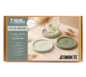 Jesmonite Hobbyset | 3 Onderzetters Gieten met Bladmotief Jesmonite Hobbyset | 3 Onderzetters Gieten met Bladmotief
