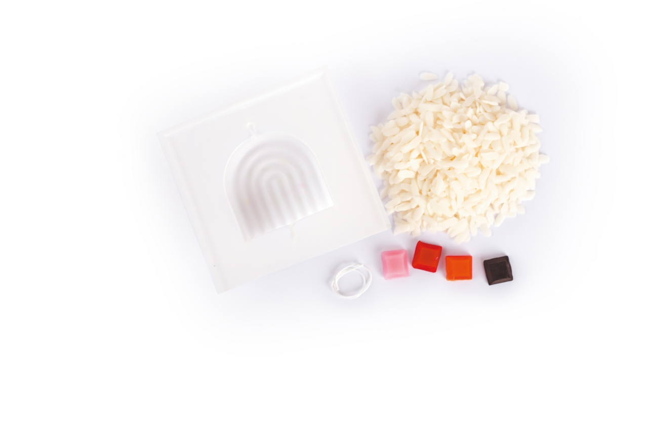 Hobbyset Kaarsen Maken | Terrazzo Regenboogkaars van Koolzaadwas Hobbyset Kaarsen Maken | Terrazzo Regenboogkaars van Koolzaadwas