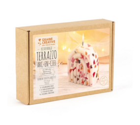 Hobbyset Kaarsen Maken | Terrazzo Regenboogkaars van Koolzaadwas Hobbyset Kaarsen Maken | Terrazzo Regenboogkaars van Koolzaadwas