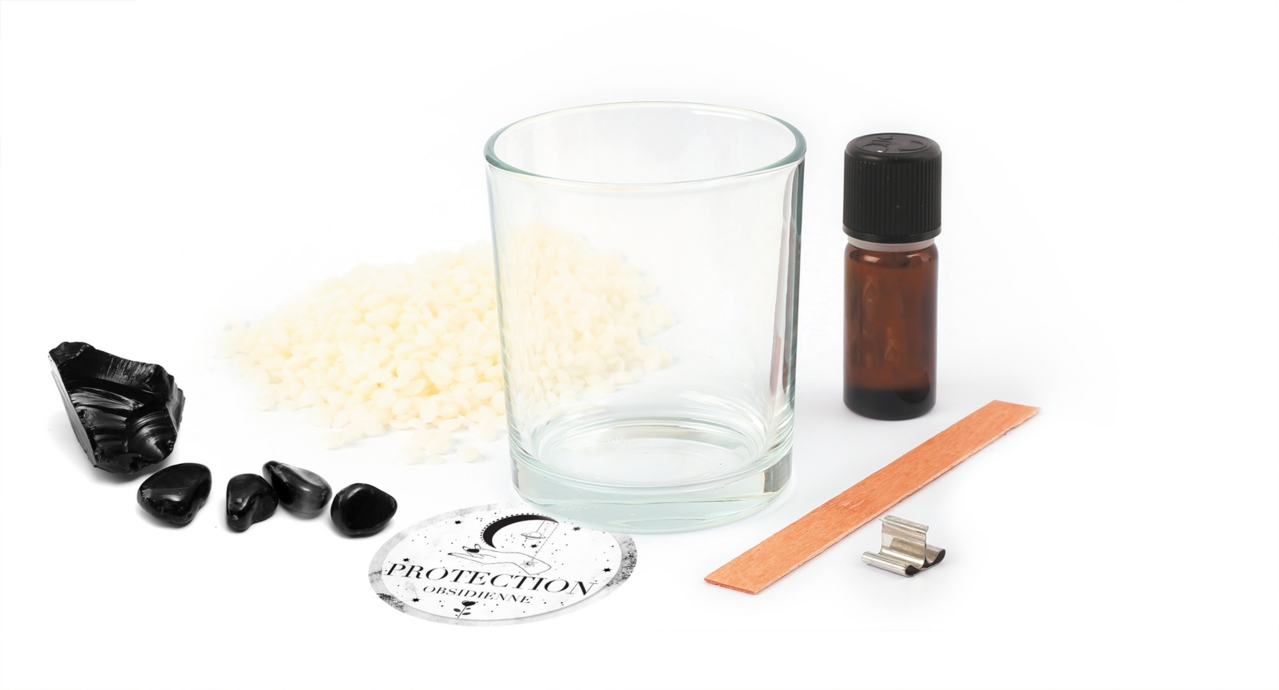 Hobbyset Kaarsen Maken | Obsidiaan Geurkaars met Edelstenen Hobbyset Kaarsen Maken | Obsidiaan Geurkaars met Edelstenen
