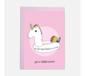 Kaart Blanche Dubbele Wenskaart - You're a Badass Unicorn Kaart Blanche Dubbele Wenskaart - You're a Badass Unicorn