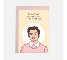 Kaart Blanche Dubbele Wenskaart - Turns Out I Can't Afford Harry Styles Kaart Blanche Dubbele Wenskaart - Turns Out I Can't Afford Harry Styles
