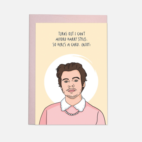 Kaart Blanche Dubbele Wenskaart - Turns Out I Can't Afford Harry Styles Kaart Blanche Dubbele Wenskaart - Turns Out I Can't Afford Harry Styles