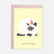 Kaart Blanche Dubbele Wenskaart - Con-cat-ulations Kaart Blanche Dubbele Wenskaart - Con-cat-ulations