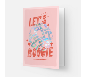 Kaart Blanche Dubbele Wenskaart - Let's Boogie