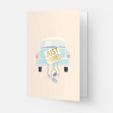 Kaart Blanche Dubbele Wenskaart - Just Married Kaart Blanche Dubbele Wenskaart - Just Married