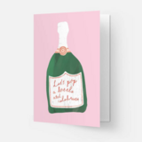Kaart Blanche Dubbele Wenskaart - Let's Pop A Bottle And Celebrate Kaart Blanche Dubbele Wenskaart - Let's Pop A Bottle And Celebrate