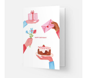 Kaart Blanche Dubbele Wenskaart - Happy Birthday Kaart Blanche Dubbele Wenskaart - Happy Birthday