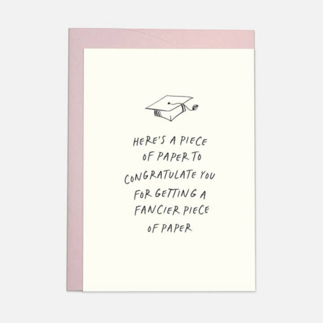 Kaart Blanche Dubbele Wenskaart - Here's A Piece Of Paper To Congratulate You For Getting A Fancier Piece Of Paper Kaart Blanche Dubbele Wenskaart - Here's A Piece Of Paper To Congratulate You For Getting A Fancier Piece Of Paper