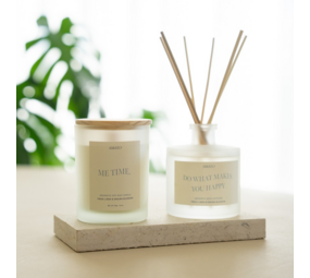 Geschenkset geurkaars & geurstokjes 'self love moments'