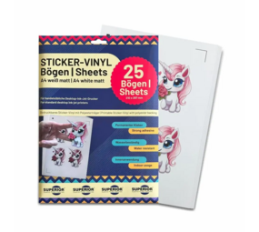 Sticker-Vinyl wit mat - 25 vellen A4 Sticker-Vinyl wit mat - 25 vellen A4