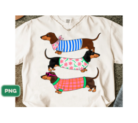DTF - Three Dachshunds DTF - Three Dachshunds