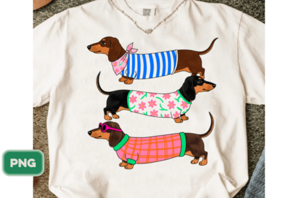 DTF - Three Dachshunds DTF - Three Dachshunds