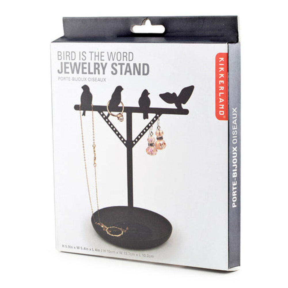 Kikkerland Bird is the Word Jewelry Stand - Zwart Kikkerland Bird is the Word Jewelry Stand - Zwart