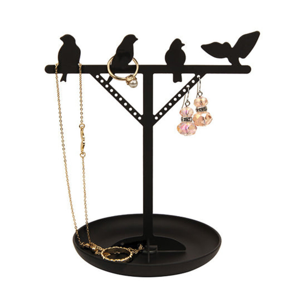 Kikkerland Bird is the Word Jewelry Stand - Zwart Kikkerland Bird is the Word Jewelry Stand - Zwart