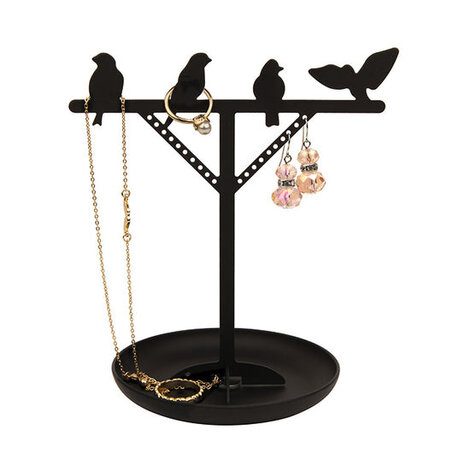 Kikkerland Bird is the Word Jewelry Stand - Zwart Kikkerland Bird is the Word Jewelry Stand - Zwart