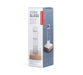Kikkerland Storm Glass met Beukenhouten Voet Kikkerland Storm Glass met Beukenhouten Voet