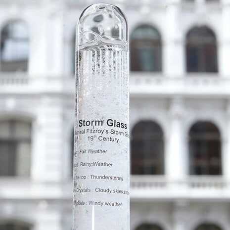 Kikkerland Storm Glass met Beukenhouten Voet Kikkerland Storm Glass met Beukenhouten Voet