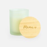 Geurkaars met houten deksel frosted wit - 'mama' Geurkaars met houten deksel frosted wit - 'mama'