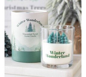 Winter Wonderland Kaars met Boomscène Winter Wonderland Kaars met Boomscène