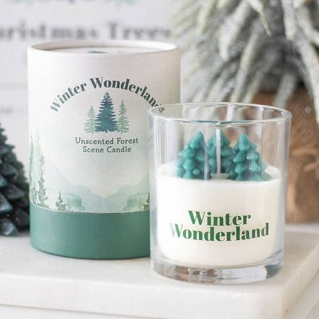 Winter Wonderland Kaars met Boomscène Winter Wonderland Kaars met Boomscène