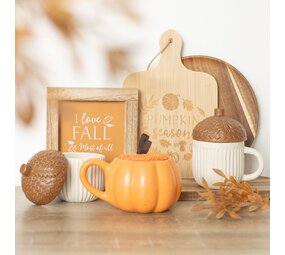 Herfst Mok & Sokken Geschenkset in Pompoenvorm Herfst Mok & Sokken Geschenkset in Pompoenvorm