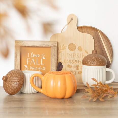Herfst Mok & Sokken Geschenkset in Pompoenvorm Herfst Mok & Sokken Geschenkset in Pompoenvorm