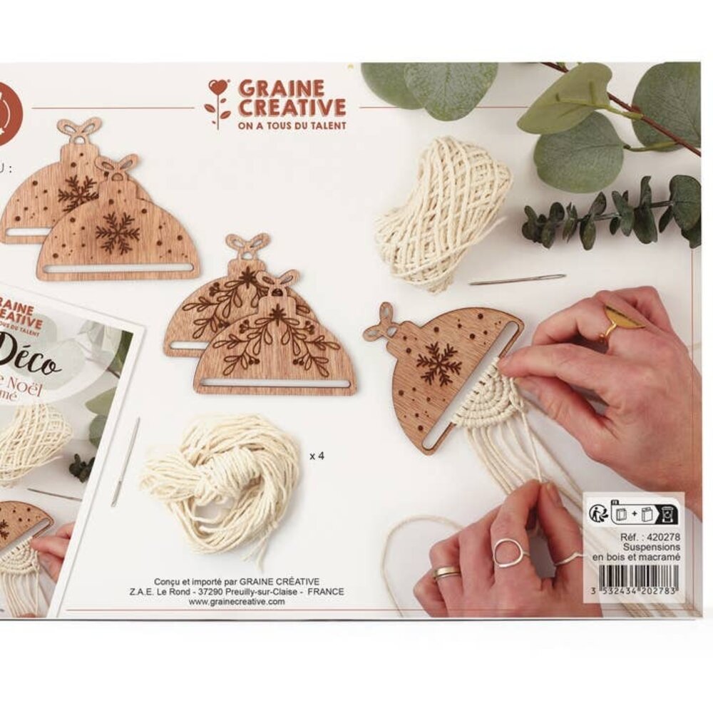 Macramé Kerstballenset Macramé Kerstballenset