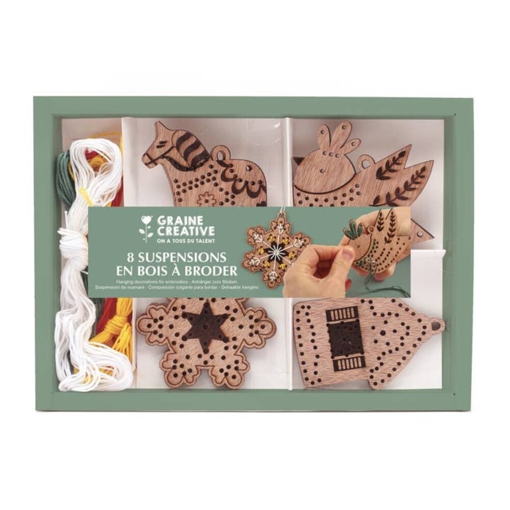 Set van 8 Houten Borduurhangers Set van 8 Houten Borduurhangers