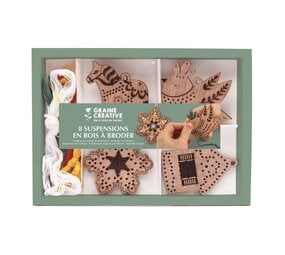 Set van 8 Houten Borduurhangers Set van 8 Houten Borduurhangers