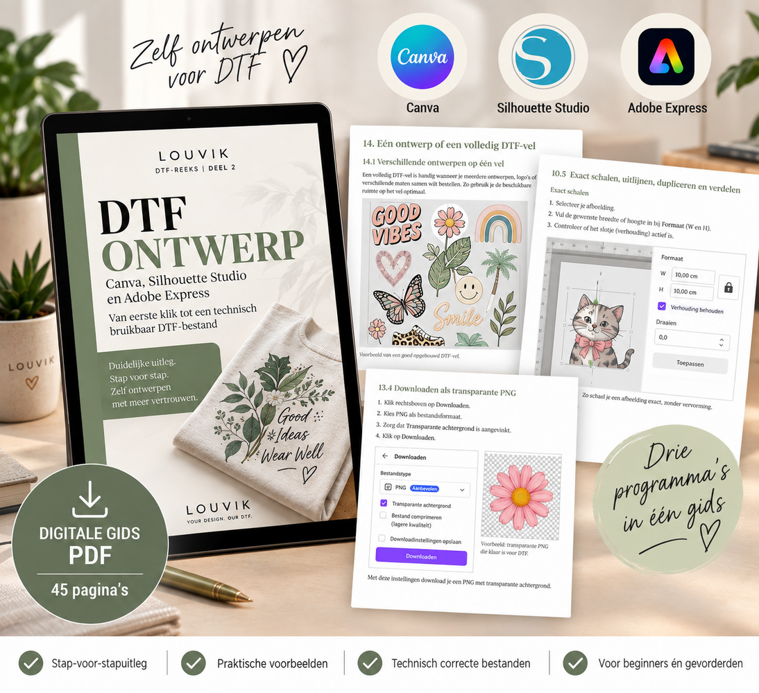 DTF Ontwerp – Canva, Silhouette Studio & Adobe Express DTF Ontwerp – Canva, Silhouette Studio & Adobe Express