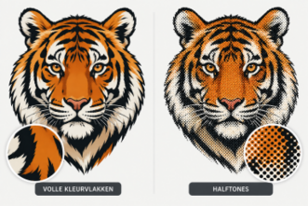 DTF Halftones – Creatief werken met stippen, open ruimte en textielkleur DTF Halftones – Creatief werken met stippen, open ruimte en textielkleur