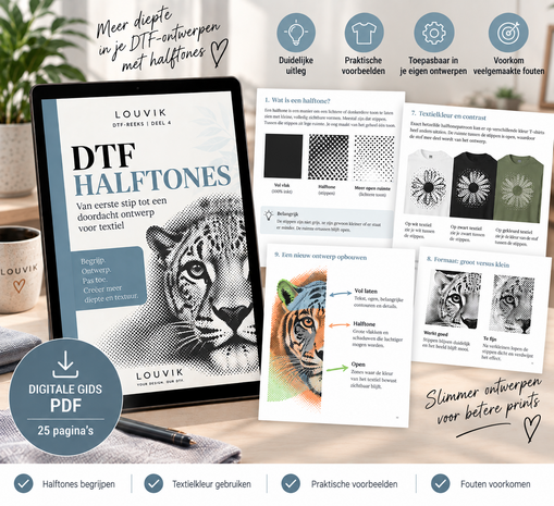 DTF Halftones – Creatief werken met stippen, open ruimte en textielkleur DTF Halftones – Creatief werken met stippen, open ruimte en textielkleur
