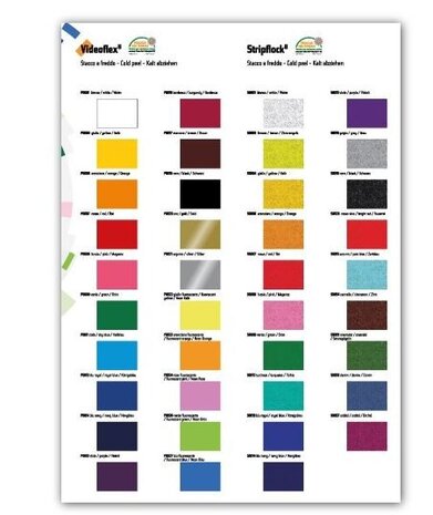 Kleurenkaart flex en flock Kleurenkaart flex en flock