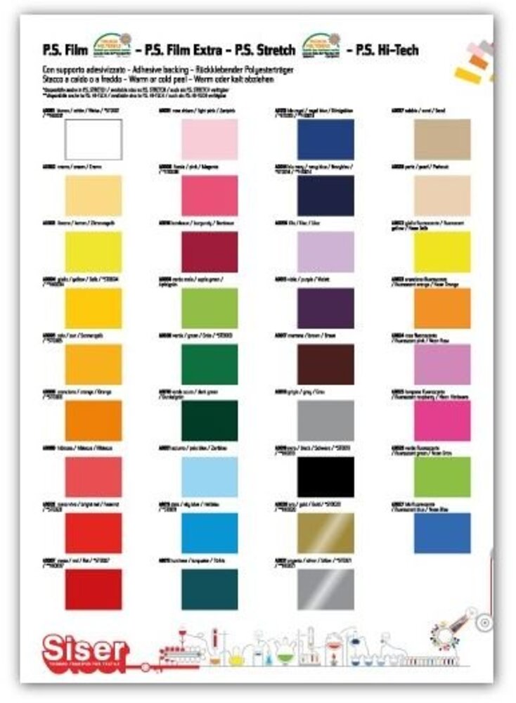 Kleurenkaart flex en flock Kleurenkaart flex en flock