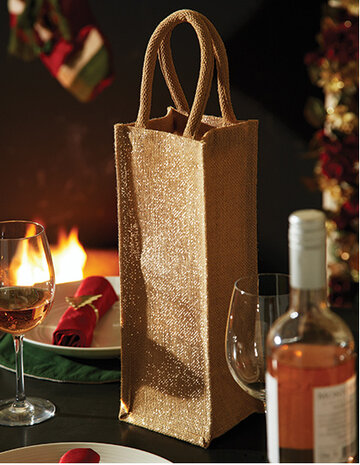 Shimmer Jute Bottle Bag Shimmer Jute Bottle Bag
