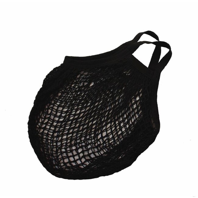 Net bag without label with short handles - black