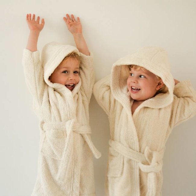 Bathrobe for children - natuarl white