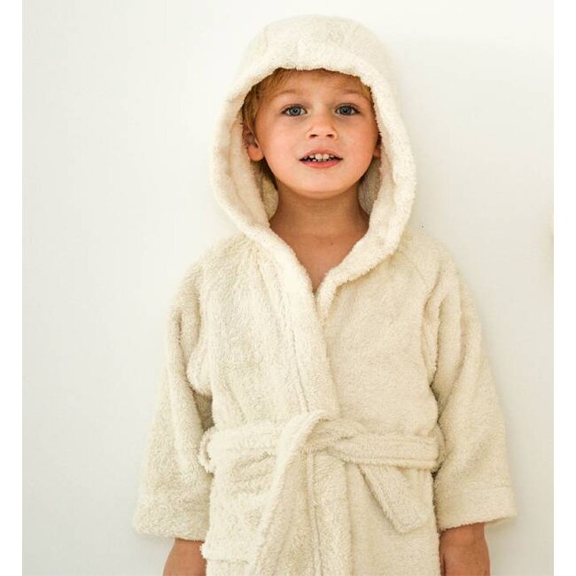 Bademantel für Kinder - naturweiss