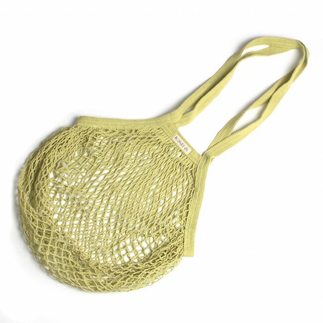 Net bag with long handles - lime