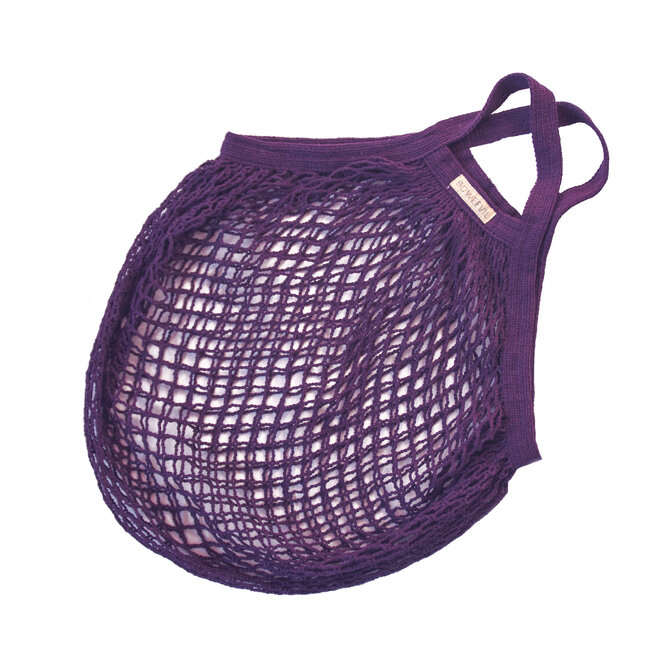 Net bag with short handles - purple