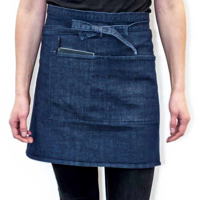 Korte horeca sloof (45x90cm) - heavy denim - GOTS