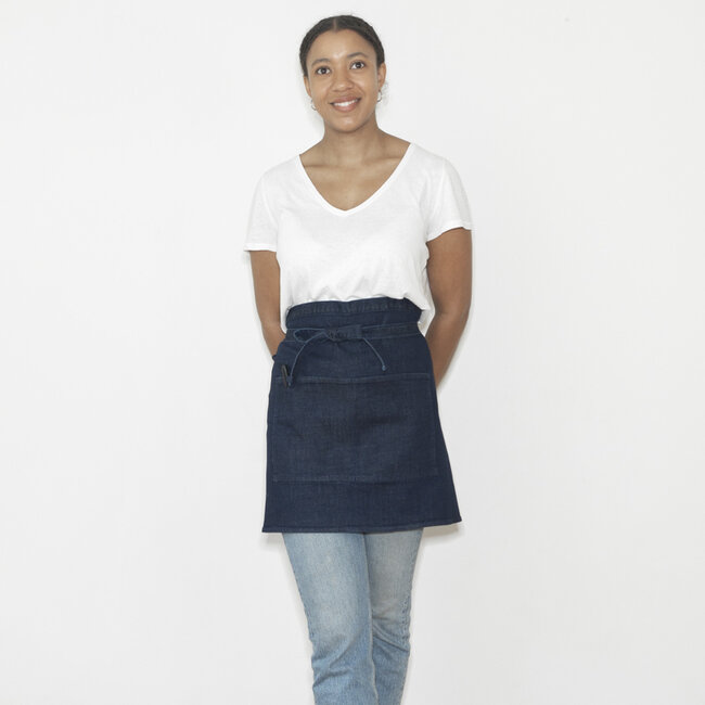 Short catering apron (45x90cm) - heavy denim - GOTS