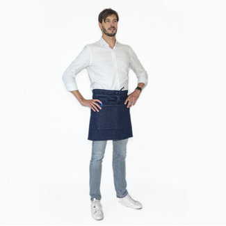 Short catering apron - heavy denim - GOTS