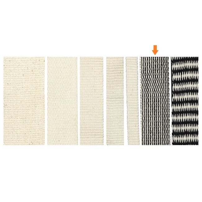 Geweven band - zwart/wit - 25 mm van 100% biologisch katoen