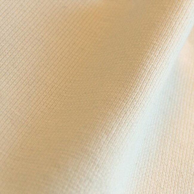 Wrist fabric 1x1 ribbing with elastane - natural - GOTS