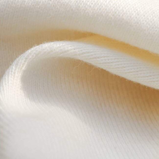 Wrist fabric 1x1 100 % organic cotton - natural white