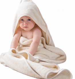 Baby towel with hood - natural white