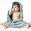 Baby towel with hood 90x90cm - mineral green - GOTS